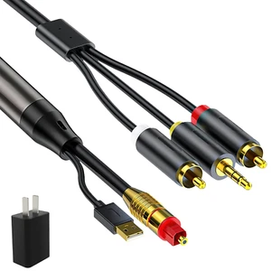 Cable óptico digital a convertidor de audio analógico RCA, óptico a RCA y 3,5 mm - Imagen 1 de 12