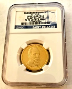 2011 S $1 Proof James Garfield Presidential Dollar NGC PF 70 Ultra Cameo ER - Picture 1 of 2