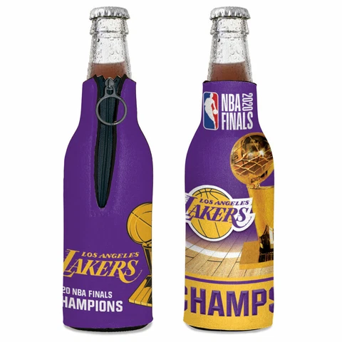 LOS ANGELES LAKERS 2020 NBA CHAMPIONS BOTTLE HOLDER COOZIE COOLER WITH ZIPPER Cover