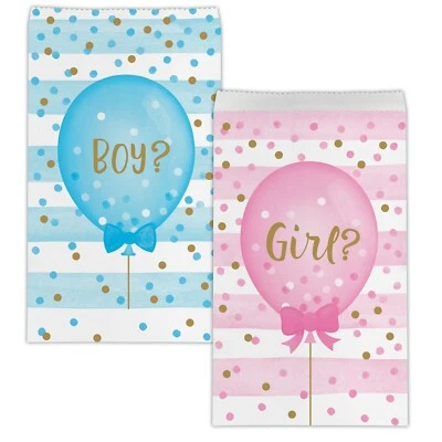 Gender Reveal Treat Bags Party bags Pack Baby Shower Celebration 10 Pack - Image 1 of 3
