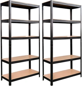 - Set Scaffali in Metallo 150X75X30Cm Portata Totale 875 Kg, 5 Ripiani MDF, Cari - Foto 1 di 12