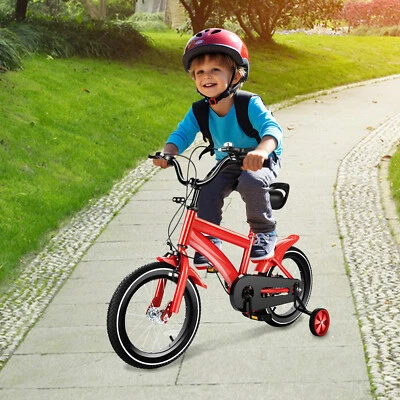 14 Zoll Kinderfahrrad Jungen Mädchen 3 Rad Fahrrad ab 3-6 Jahre mit Stützräder - Bild 1 von 4