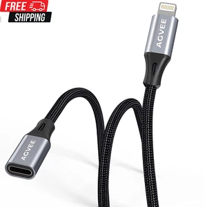 3.3Ft Lightning Extension Cable Braided Female to Male Extender Full Function - Picture 1 of 14