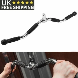 Heavy Duty Revolving Curl Pull Down Bar Cable Attachment Handle Fitness Gym UK - Picture 1 of 11