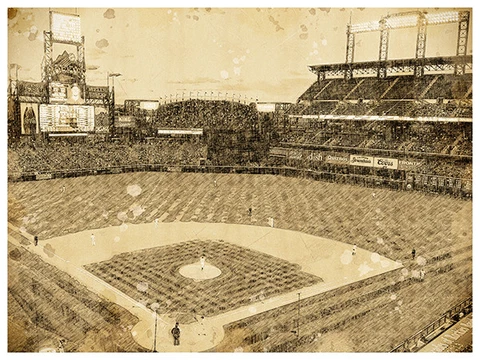 Colorado Rockies Poster Print Sketch Wall Art Man Cave Decor 12x16" Cover