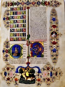 Bible Borso d’este Vol ii Folio.Embellished in Genuine 24kt Gold leaf 12x16 in - Bild 1 von 7