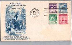 UNITED STATES 1949 CANAL ZONE FDC COVER COMM PANAMA RAILROAD CANC BALBOA HEIGHTS - Picture 1 of 2