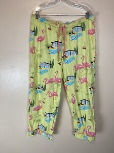 Nick & Nora XXL Pajama Pants Straight Leg Drawstring Lounge Flamingo Pool Summer