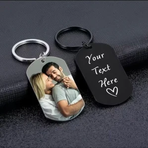 Personalized Calendar Keychain | Custom Photo & Name Keyring | Wedding, Annivers - Picture 1 of 12