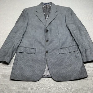Ralph Lauren Sport Coat Mens 40 Regular Gray Houndstooth Silk Wool Single Vent - Picture 1 of 14