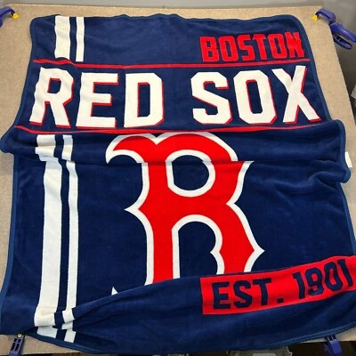Boston Red Sox Throw Blanket 59" x 41" Blue Fleece Northwest SGA? - Image 1 of 4