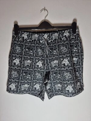 Mens Reyn Spooner Swim Trunks Board Short Hawaiian Tropical Black And White Med - Image 1 of 3