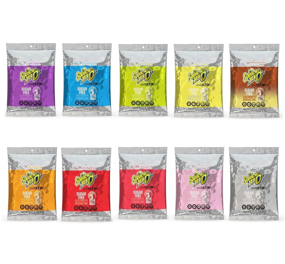 Sqwincher Qwik Stik - 20 oz rendimiento CERO azúcar en polvo mezcla (paquete de 50) Foto 1 de 1
