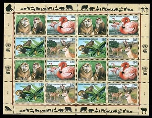 Francobolli ONU, 1998, SPECIE IN VIA DI ESTINZIONE, GINEVRA E VIENNA, MNH VF - Foto 1 di 2