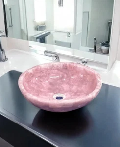 "Elegant Rose Quartz Washbasin – Luxury Pink Stone Sink for Bathroom or Kitchen" - Picture 1 of 4