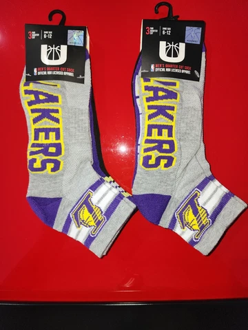 (2) NBA Los Angeles Lakers Men's Quarter Cut Socks 6-12 Sz(6 Pairs Total)⭐️⭐️⭐️ Cover