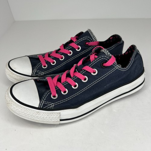 Sneakers Converse Unisex 136568F Blu Navy Rosa Cuori Doppia Lingua Taglia 7M 9W