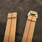 New No Pass, Diver Elastic Watch Strap Band Belt in 20mm - Khaki Tan with Red