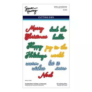 Spellbinders Etched Dies - Let It Snow Collection - Handwritten Holiday Sentimen - Picture 1 of 4
