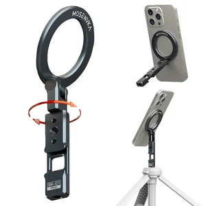 Magnetische Telefon Stativ Halterung mit 1/4" Loch & kaltem Schuh, faltbarer Reise Telefon St... - Bild 1 von 6