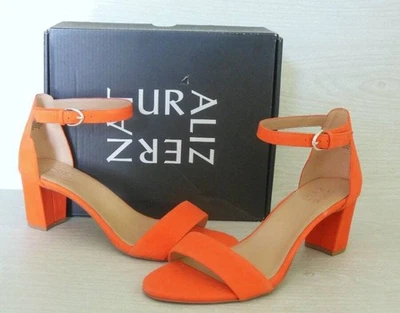 NATURALIZER Vera каблуки обуви лодыжки ремень с открытым носком оранжевый замши кожи 9 M в коробке - Изображение 1 из 4