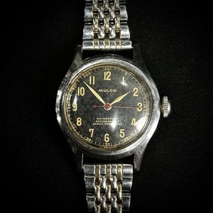 c.1940s Mulco Military Style Swiss Made Hand Wound Mechanical Watch ~29mm - Picture 1 of 6