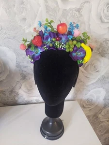 Carmen Miranda style floral fruity crown hairband embellishments fruit foliage - Picture 1 of 6