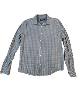 Claiborne Slim Fit Stretch Size  Large Tall Blue/White Button Up Shirt EUC  - Picture 1 of 7