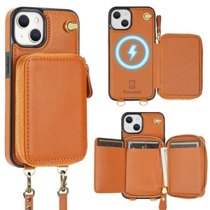 for MagSafe Crossbody Wallet Case Compatible with iPhone 14 iPhone 13, RFID B... - Picture 1 of 9