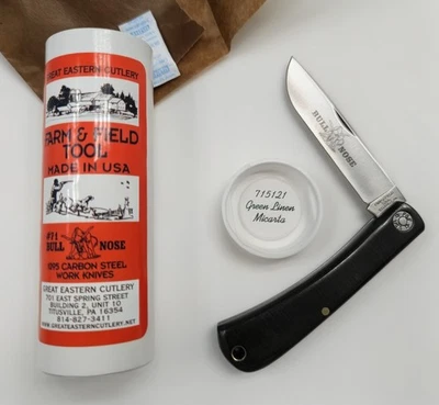 GEC Great Eastern Cutlery Farm & Field 71 Lino Verde Micarta Bull Nose 715121 Foto 1 de 4
