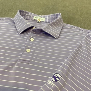 Peter Millar Poloshirt Herren XL lila gestreift Sommer Komfort Golf Performance - Bild 1 von 10