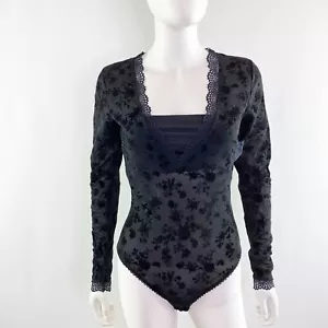 Intimately Free People Bodysuit BABES IN BANDEAUS Black Lace Size M New - Picture 1 of 12