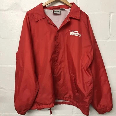 Vintage Cardinal Observ Red Nylon Windbreaker Jacket Snap Closure Men's Size XL - Image 1 of 4