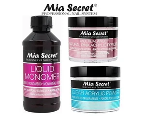 Mia Secret Liquid Monomer 4 oz with Clear & Natural Pink 2 oz Acrylic Powder - Picture 1 of 2