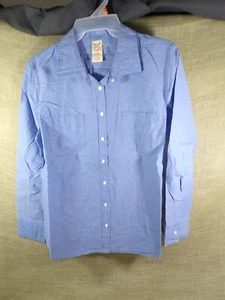 CHAMBRAY LONG SLEEVE BLOUSE MED (8-10) WALMART SOLD IN PAIRS - Picture 1 of 5