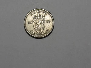Old Norway Coin - 1957 1 Krone - Circulated - Picture 1 of 2