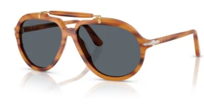 Gafas de sol cuadradas suaves para hombre Persol 0PO0202S 960/R5 a rayas marrón/azul Foto 1 de 4