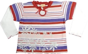 Artisians Toddler Girl's Cotton Striped Long Sleeve Layered Look T - Shirt Tee T - Picture 1 of 3