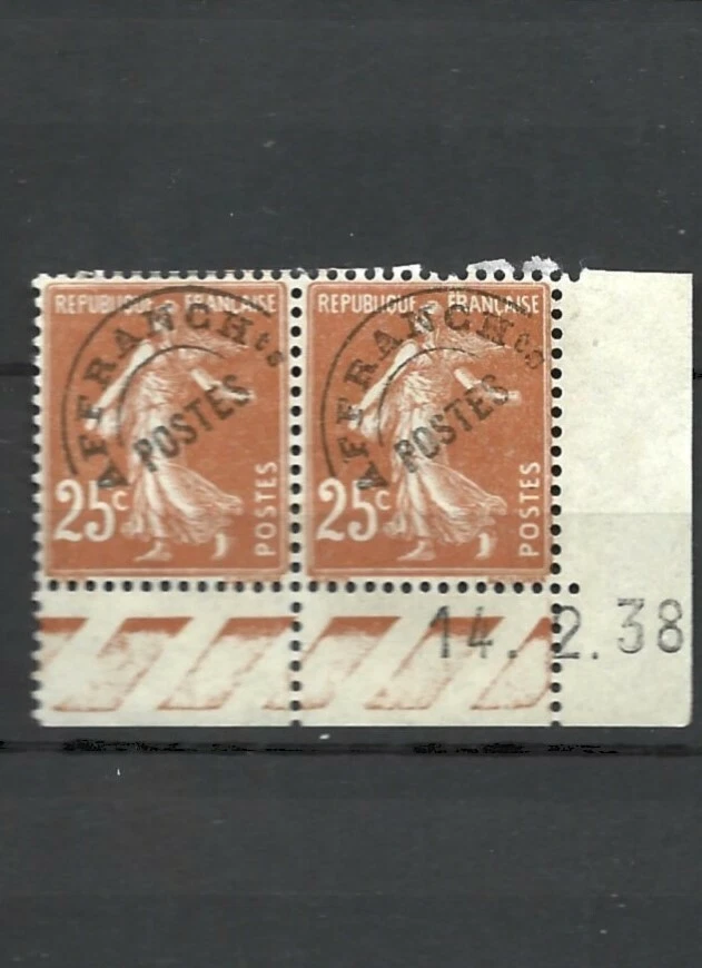 CD31 coin daté type semeuse préoblitéré YT 57 tirage du 14-02-1938 sans gomme - Photo 1/1