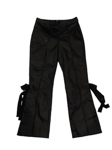 CINQ À SEPT Lou Bow-Detailed Cotton-Blend Twill Flared Pants Us 2 - NWT - Picture 1 of 12