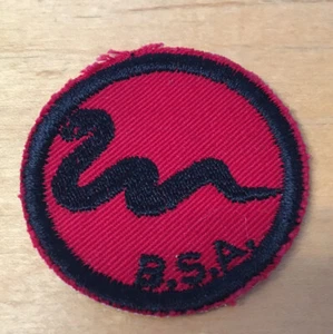 PFADFINDER 1953-1972 KLAPPERSCHLANGE 05-G MEDALLION PATROL PATCH RD RED TWILL - Bild 1 von 2