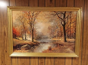 very nice vintage 36" x 24" mid-century print by Robert Wood - October Morn 1956 - Picture 1 of 20