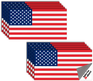 10x American Flag Decal Sticker Car Truck USA Window Bumper Patriotic 3M Vehicle - Picture 1 of 8