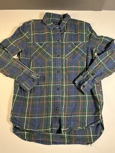 Madewell Women's Flannel Shirt in Dark Plaid Small Style E4761 Minor Flaw EUC! - Picture 1 of 9