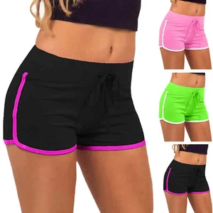 2021 New Women Fitness Running Sports Short Yoga Gym Run Booty Sweat MID Waist - Picture 1 of 21