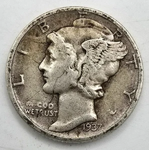 1937 D Mercury Dime XF/AU You Grade it! 90% Silver Type Coin Free ship! EF - Picture 1 of 4