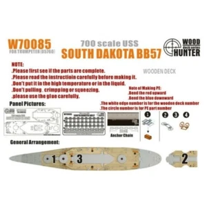 Cubierta de madera Hunter W70085 1/700 USS SOUTH DAKOTA BB57 PARA TROMPETISTA 05760 - Imagen 1 de 1