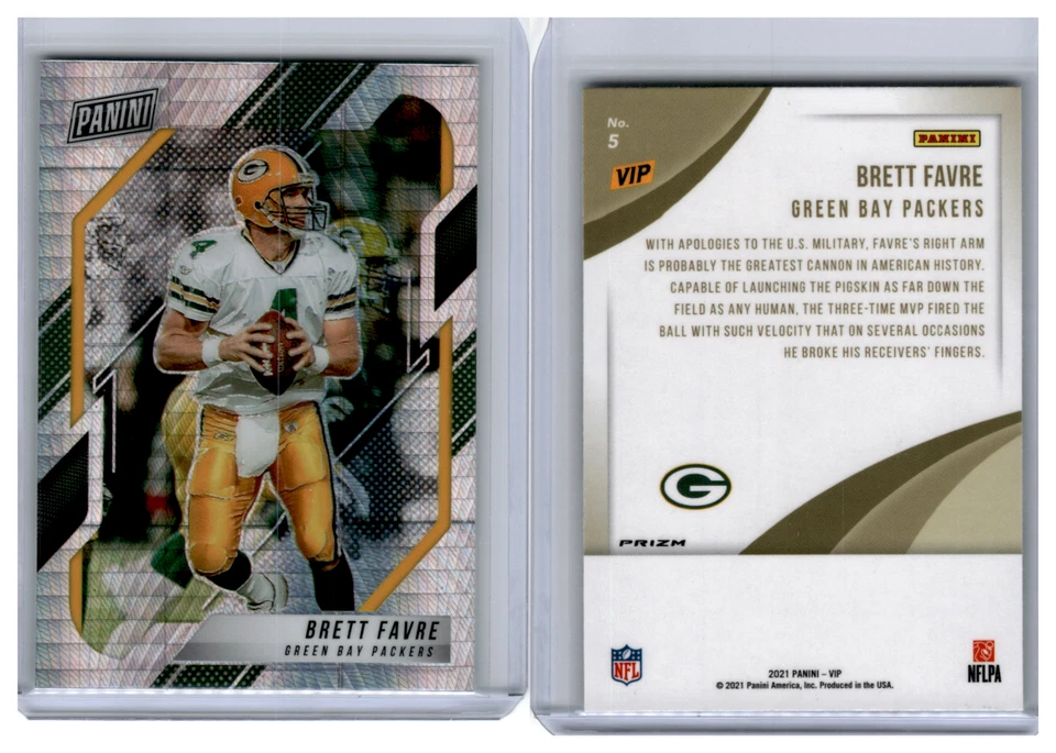 2022 Panini National 2021 VIP Gold Pack Prizm Brett Favre Hyper Parallel Packers - Image 1 of 1