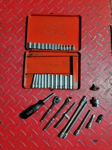 Vintage Snap On 1/4" Socket Set With Case SAE - Foto 1 di 16