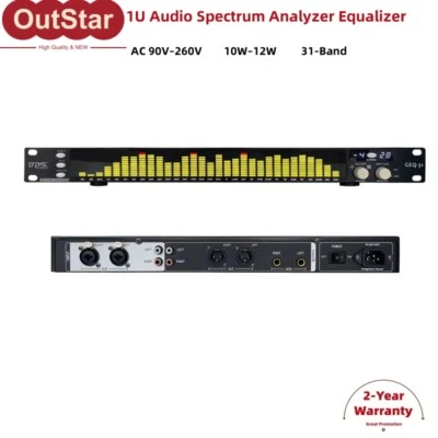 BDS GEQ-31 31-Band 1U Spectrum Analyzer Equalizer Spectrum Display Yellow LED #s - Image 1 of 2